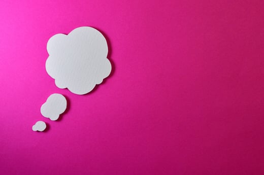 pink background chat bubble